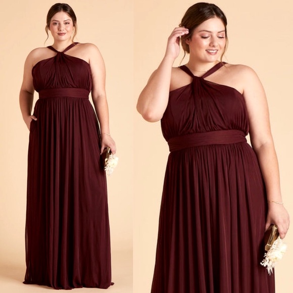 Birdy Grey Kiko Formal Maxi Dress in Mesh Cabernet | XXL - Picture 2 of 7